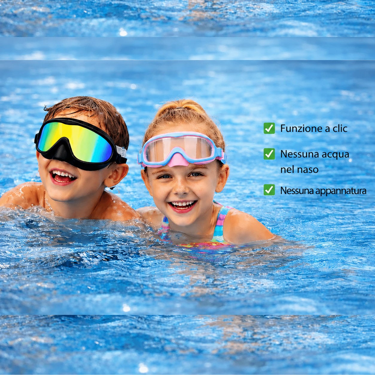 Occhialini da nuoto all'avanguardia per bambini.