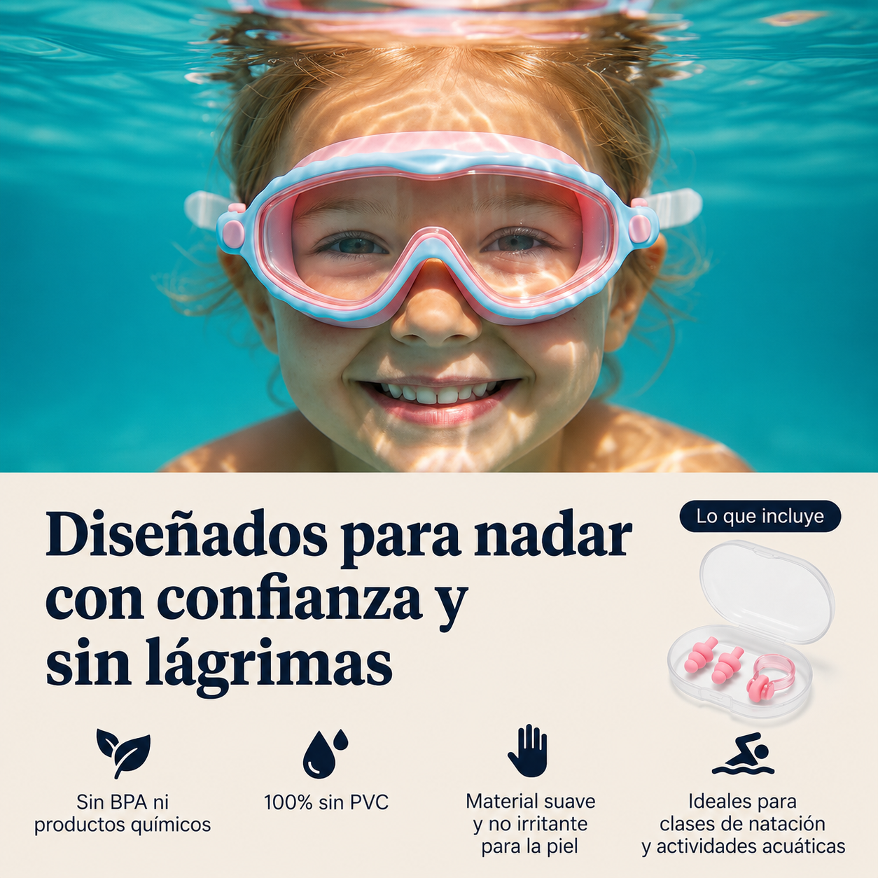 Gafas de natación de última generación para niños.